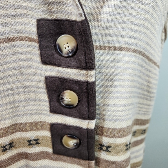 John Mark Sweater Vest Southwestern Boho Brown/Beige Fringe sz XL - Picture 5 of 8